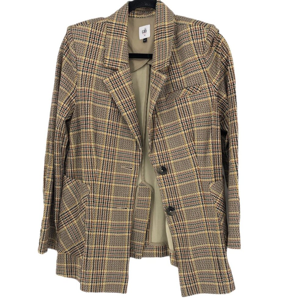 CAbi Tan/Brown Neutral Print Blazer | Perfect for Any Occasion